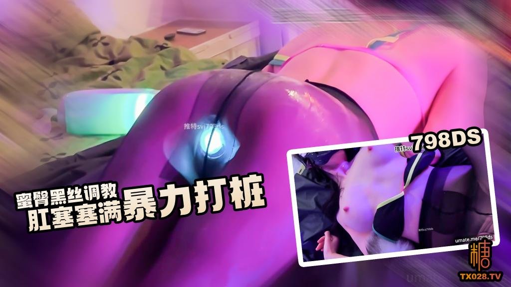 【肉便器】蜜臀黑絲調教 肛塞塞滿撕破絲襪暴力打樁